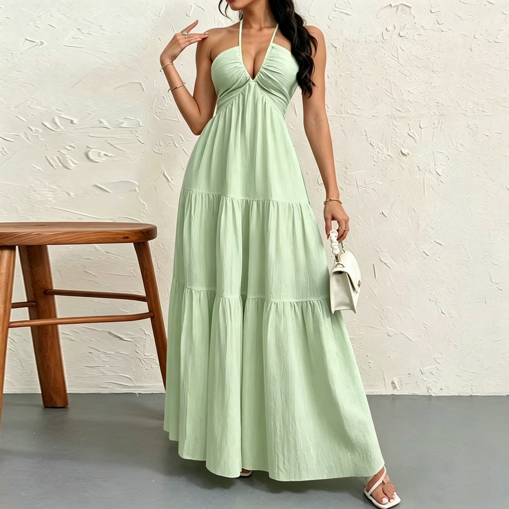 Women's Summer Halter Tie-Up Dress