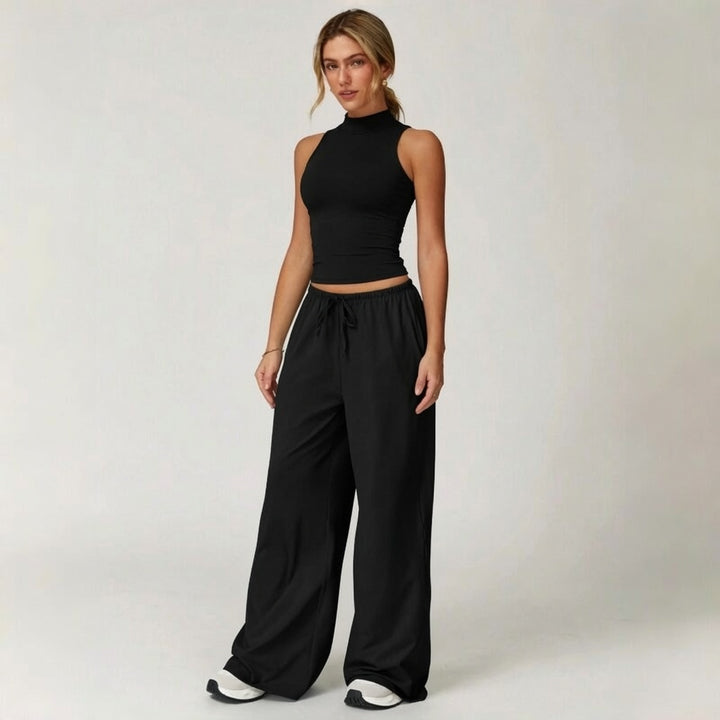 Strappy Back Wide Leg Athleisure Set
