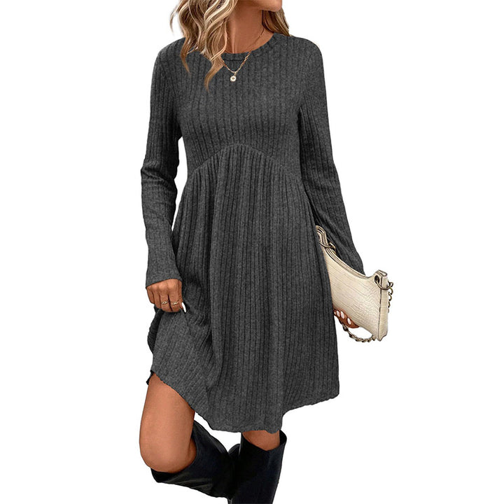 Fall Winter Round Neck Knit Dress