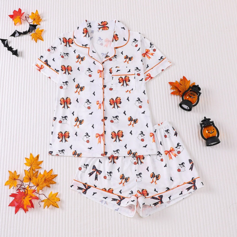 Halloween Button Shorts Pajama Set