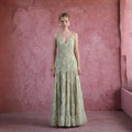 Jacquard Tiered Backless Maxi Dress