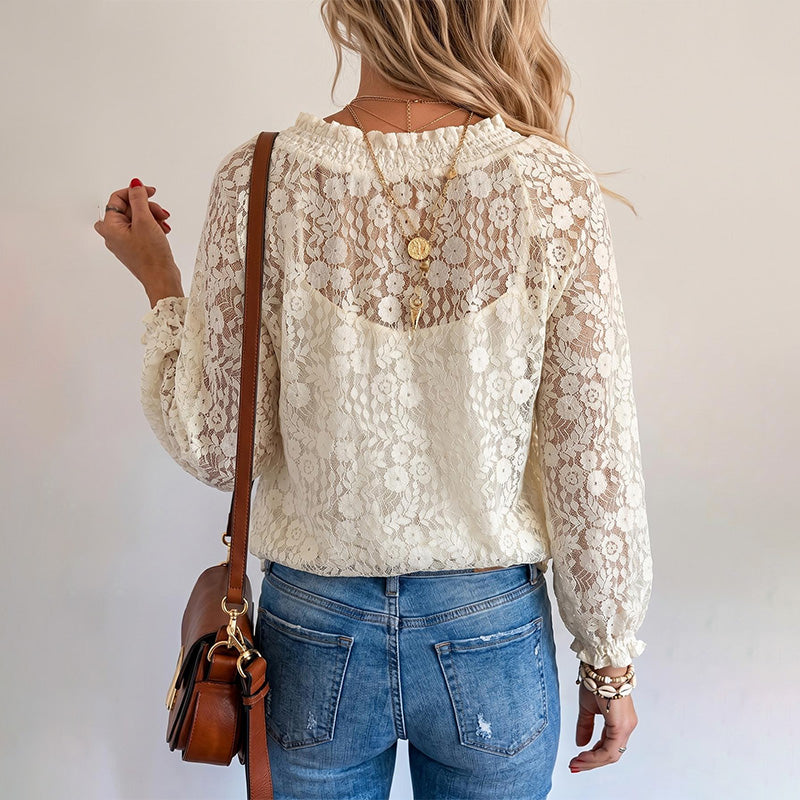 Lightweight Hollow Out Lace Blouse