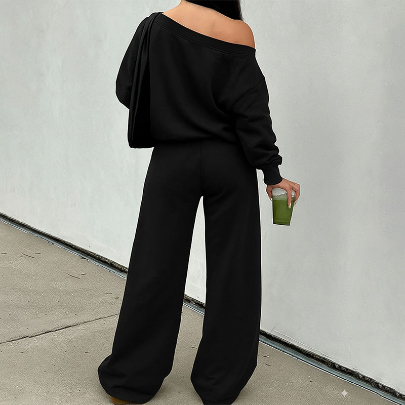 Relax Fit Off Shoulder Pant Outfit