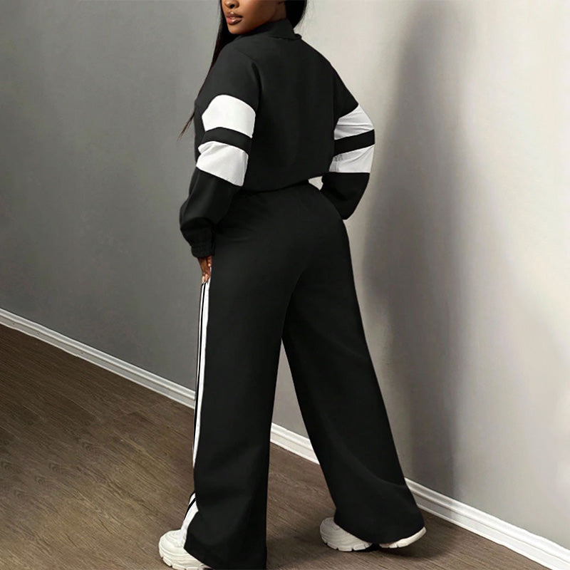 Striped Loose Casual Track Suit Set