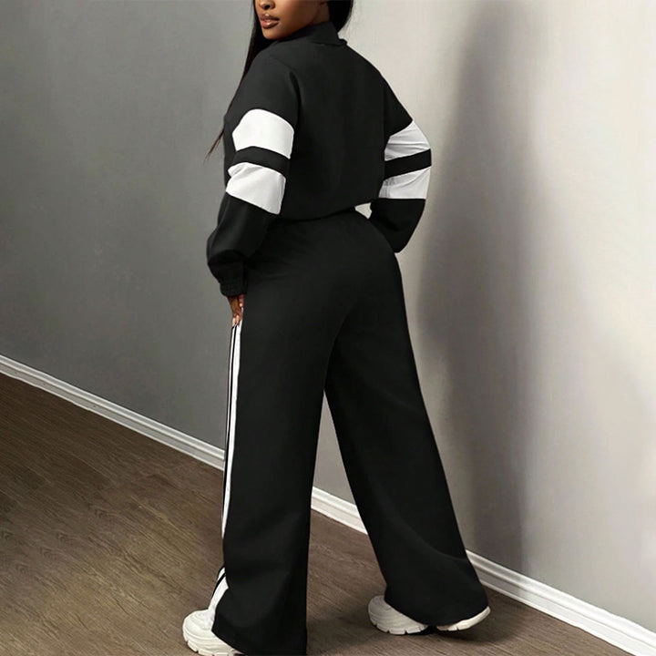 Striped Loose Casual Track Suit Set