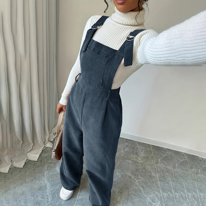 Corduroy Wide Leg Overalls