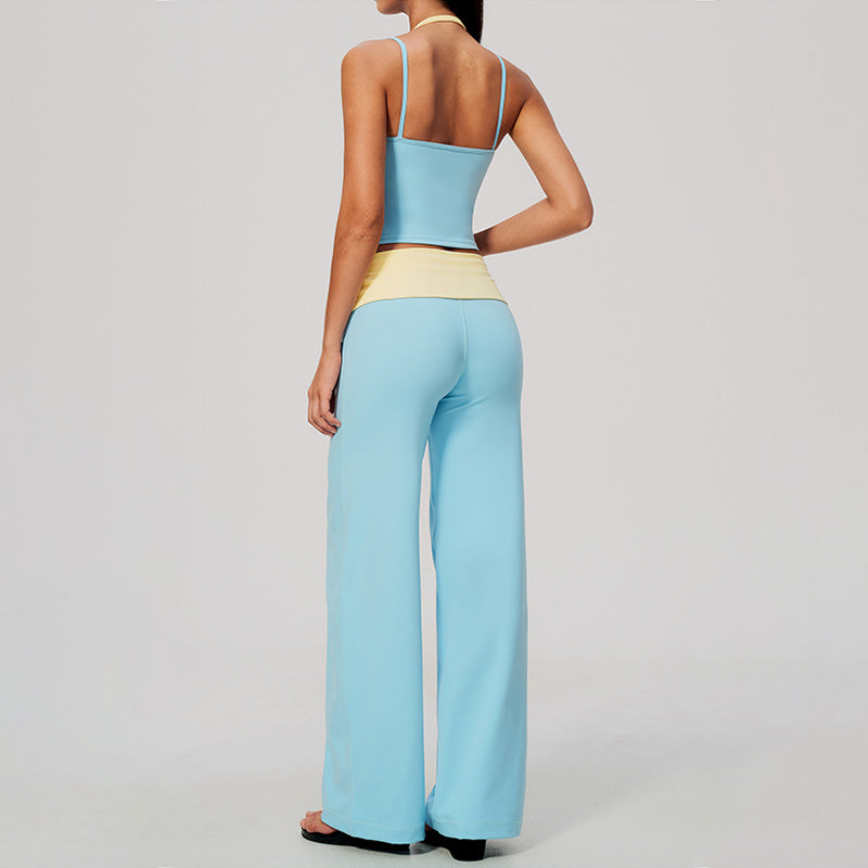 Contrast Color Activewear Two Piece