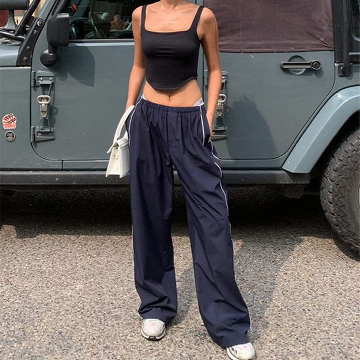 Elastic Waist Side Stripe Trousers
