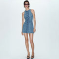 French Seam Mini Denim Dress