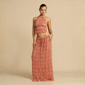 Backless Halter Lace Trim Maxi Dress