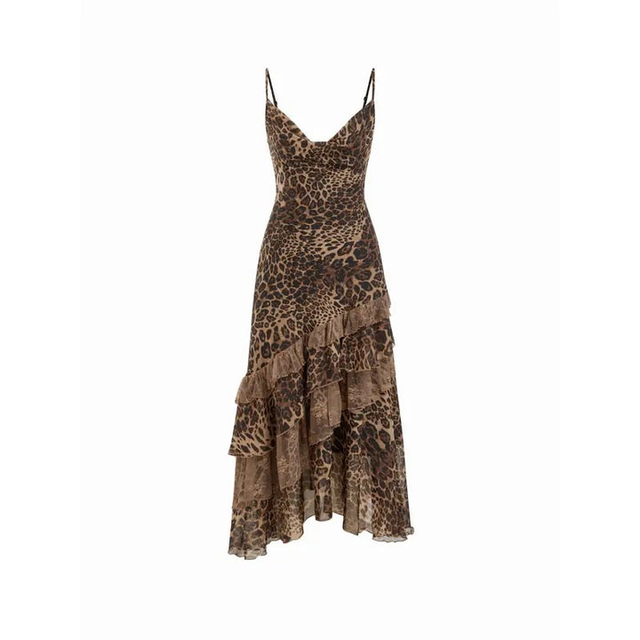 Leopard Ruffle Maxi Dress
