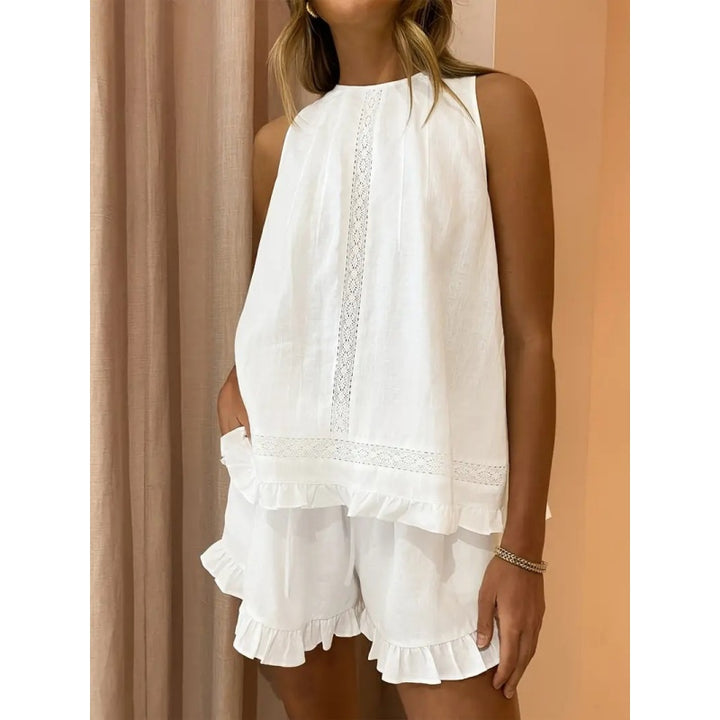Ruffle Lounge Top Shorts Set