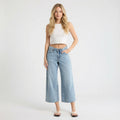 Light Retro High Waist Wide Capri Pants