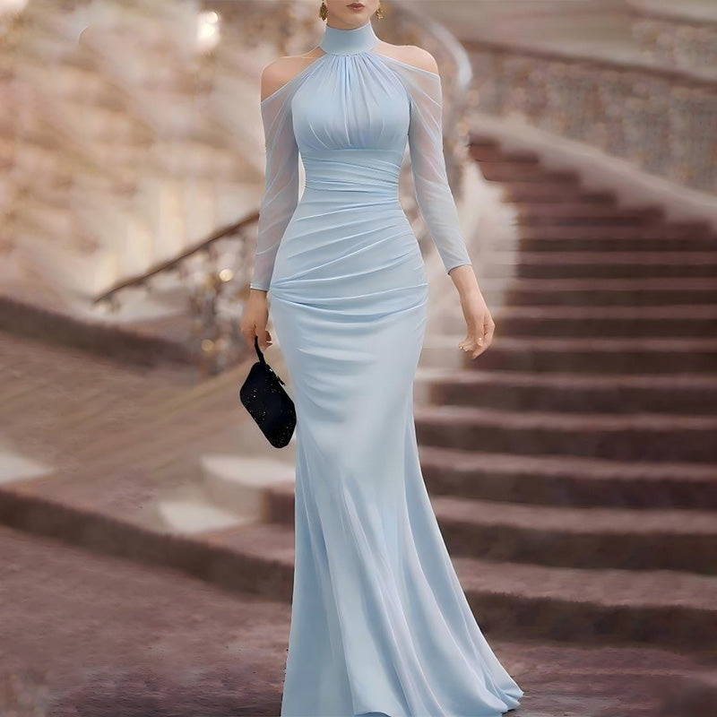 Elegant Halter Neck Evening Dress