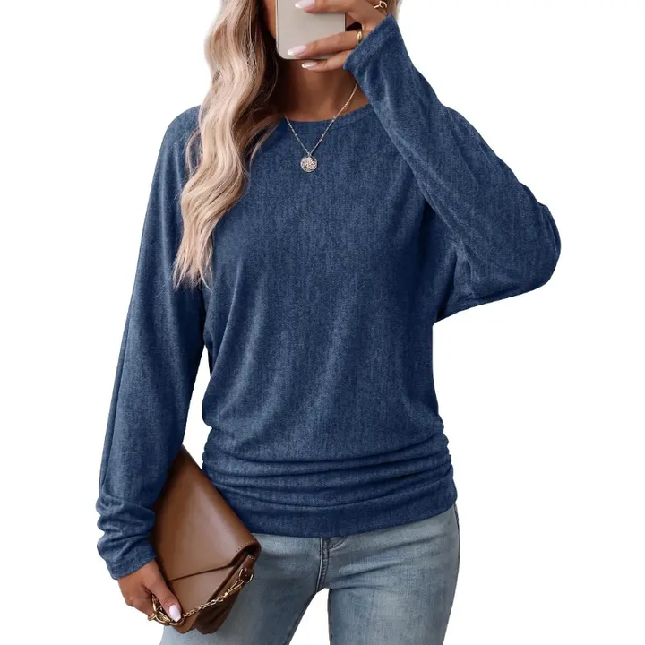 Round Neck Long Sleeve Knit Top