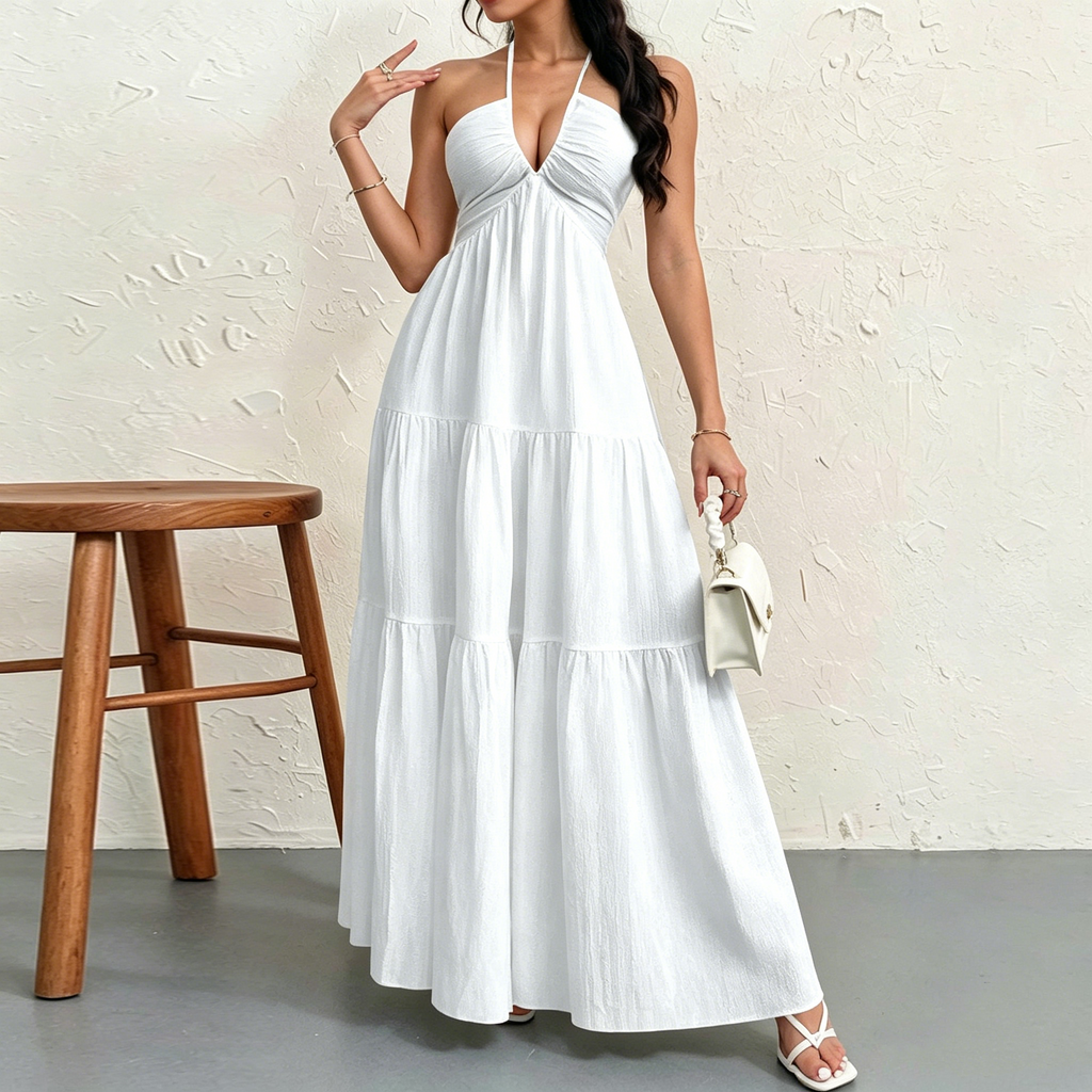 Women's Summer Halter Tie-Up Dress