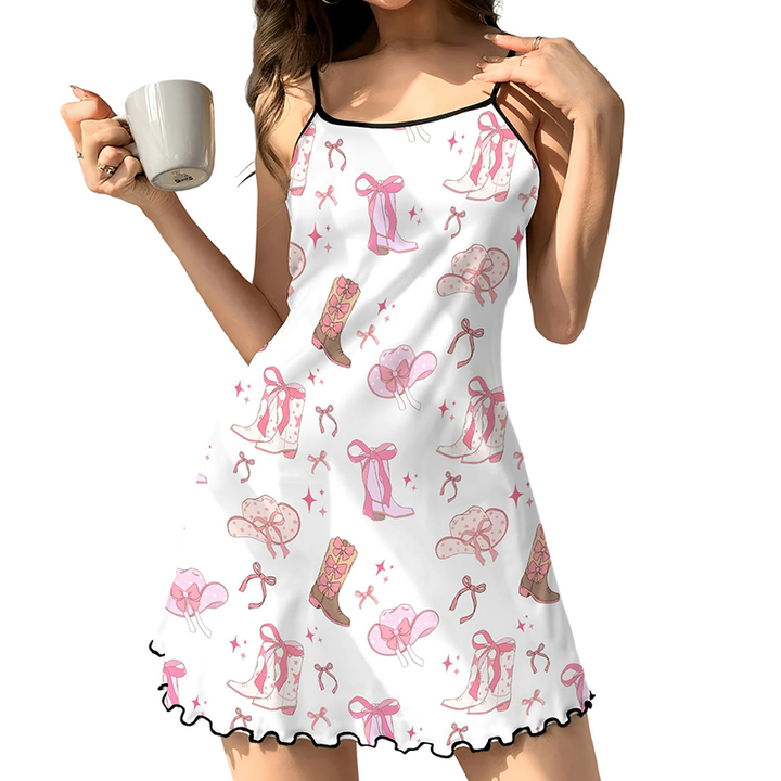 Soft Printed Short Nightgown