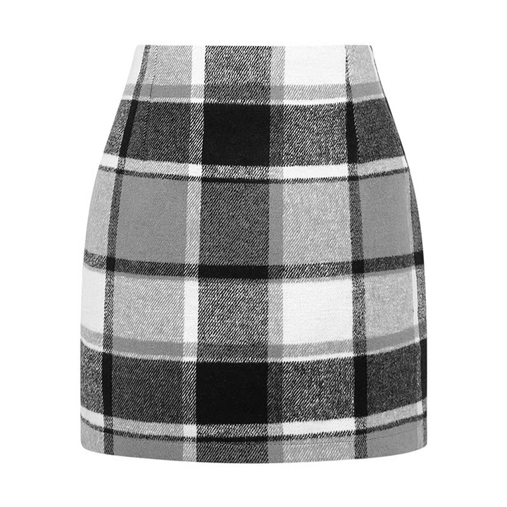 Plaid High Waist Mini Skirt