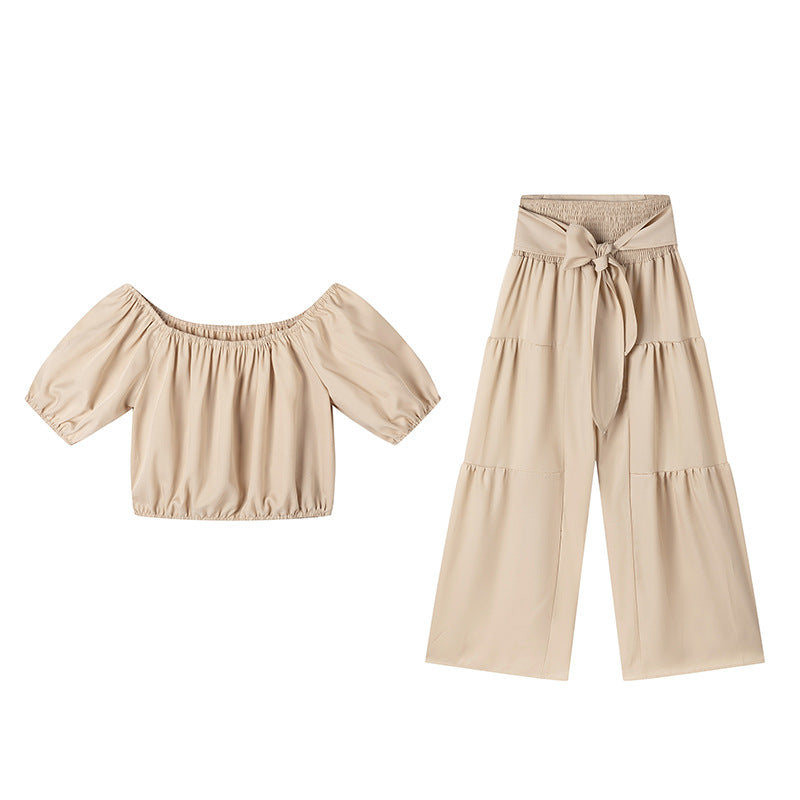 High Waist Wide Leg Tie Set