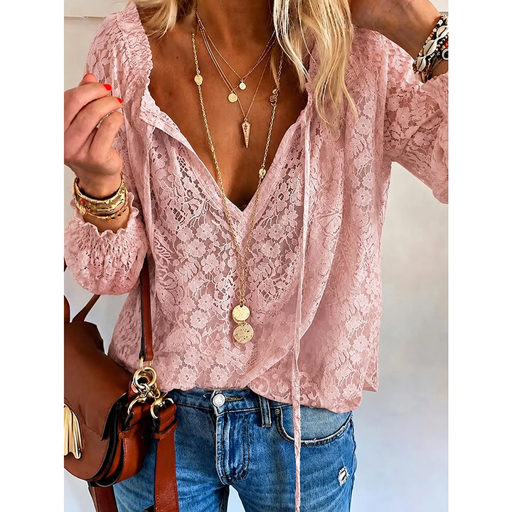 Lightweight Hollow Out Lace Blouse