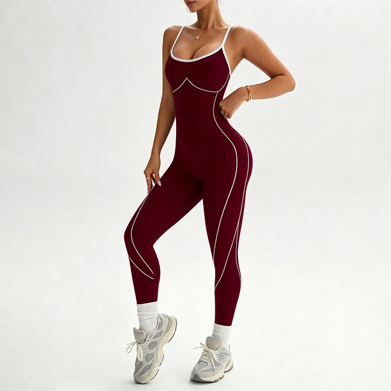 Criss Cross Back Yoga Jumpsuit