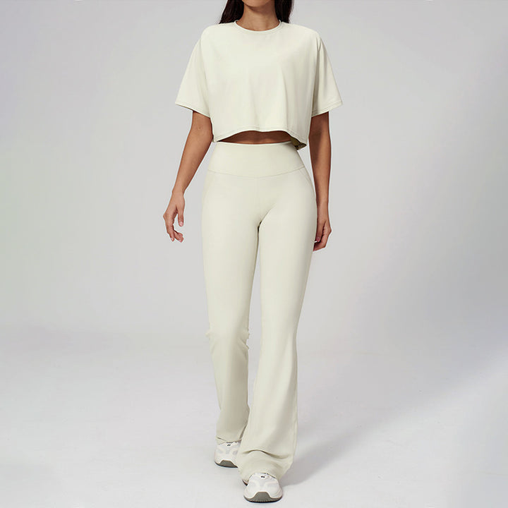Short Sleeve Flare Workout Set