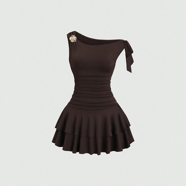 Halter Backless Cake Layer Mini Dress