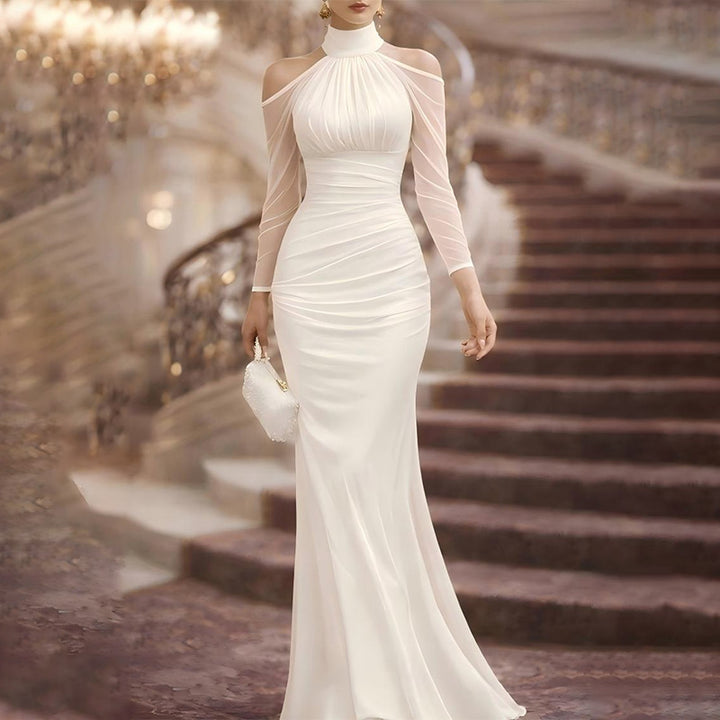 Elegant Halter Neck Evening Dress