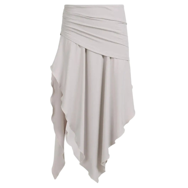 Ruched High Slit Maxi Skirt