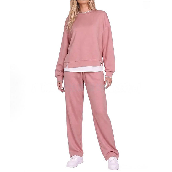 Color Block Sweatshirt Jogger Set
