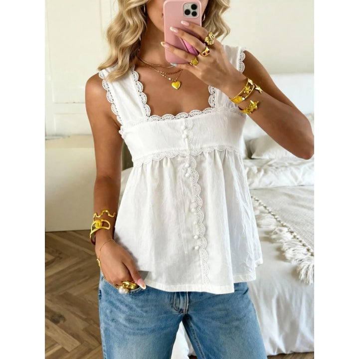 Lace Trim Babydoll Cami Top