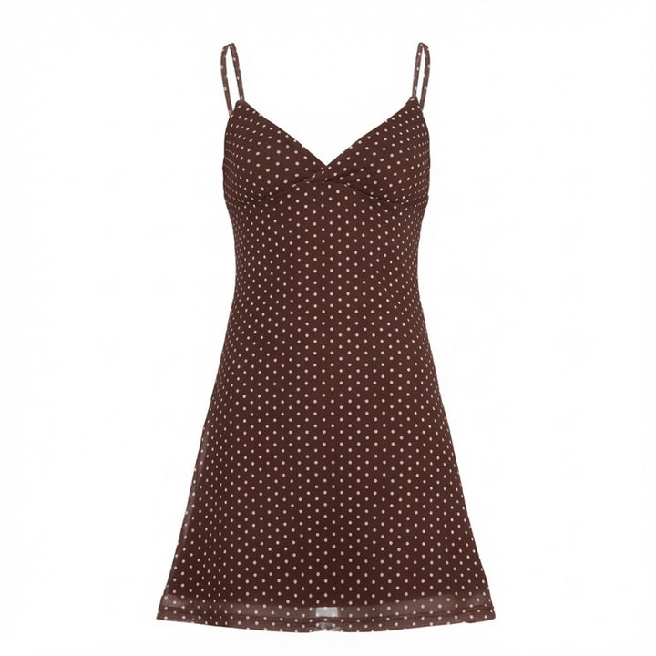 Polka Dot Backless Mini Dress
