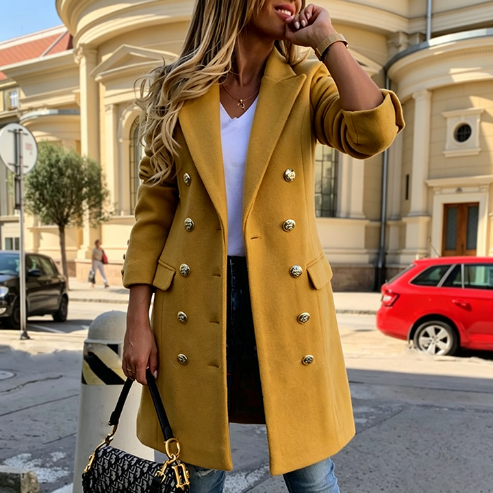 Fall Winter Mid Length Wool Coat