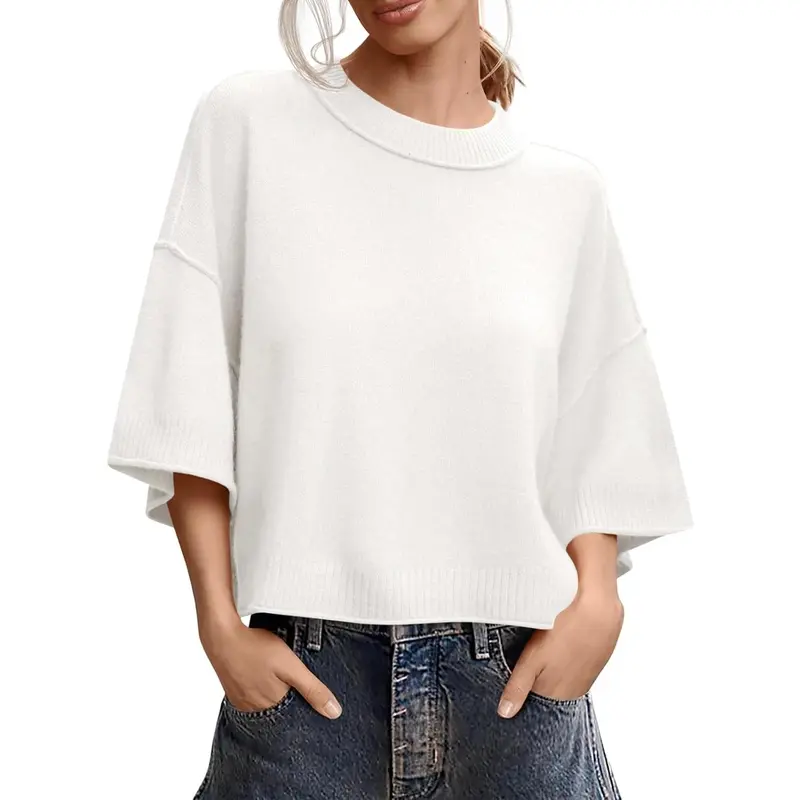 Casual crew neck short sweater