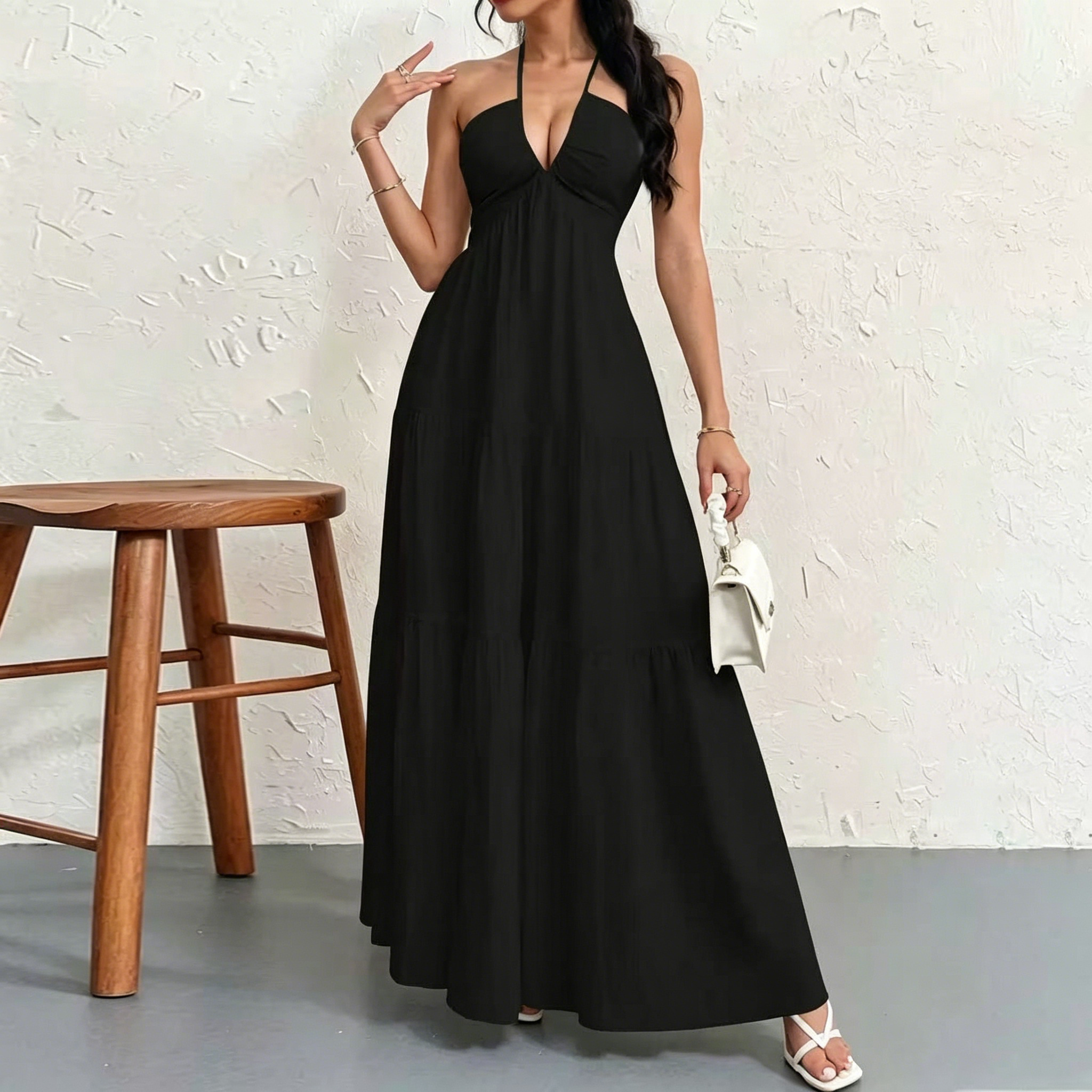 Women's Summer Halter Tie-Up Dress