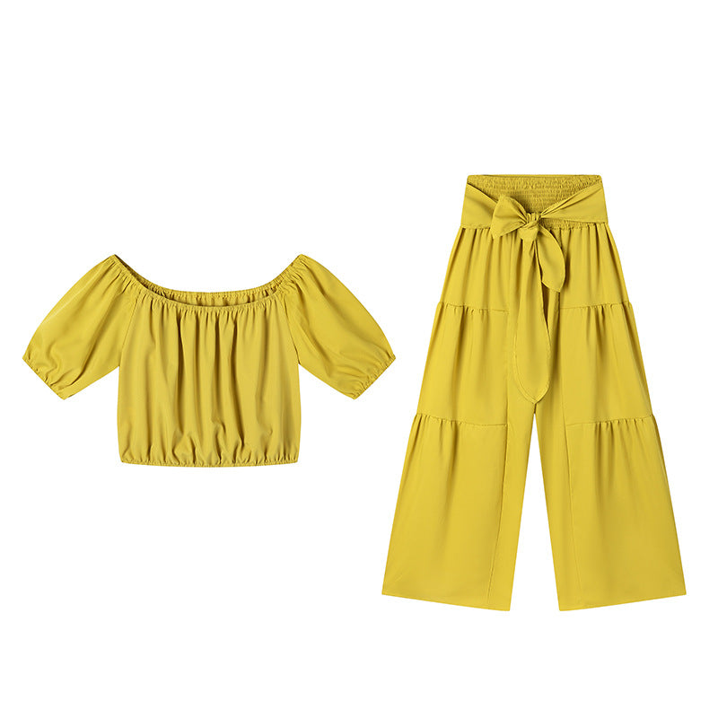 High Waist Wide Leg Tie Set