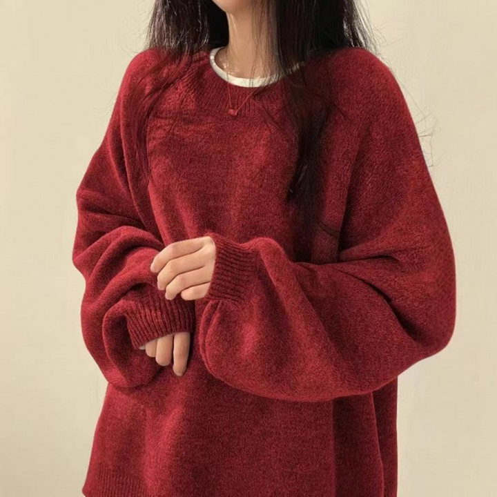 Crew Neck Loose Knit Sweater
