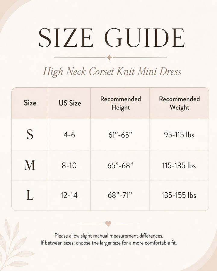 High Neck Corset Knit Mini Dress