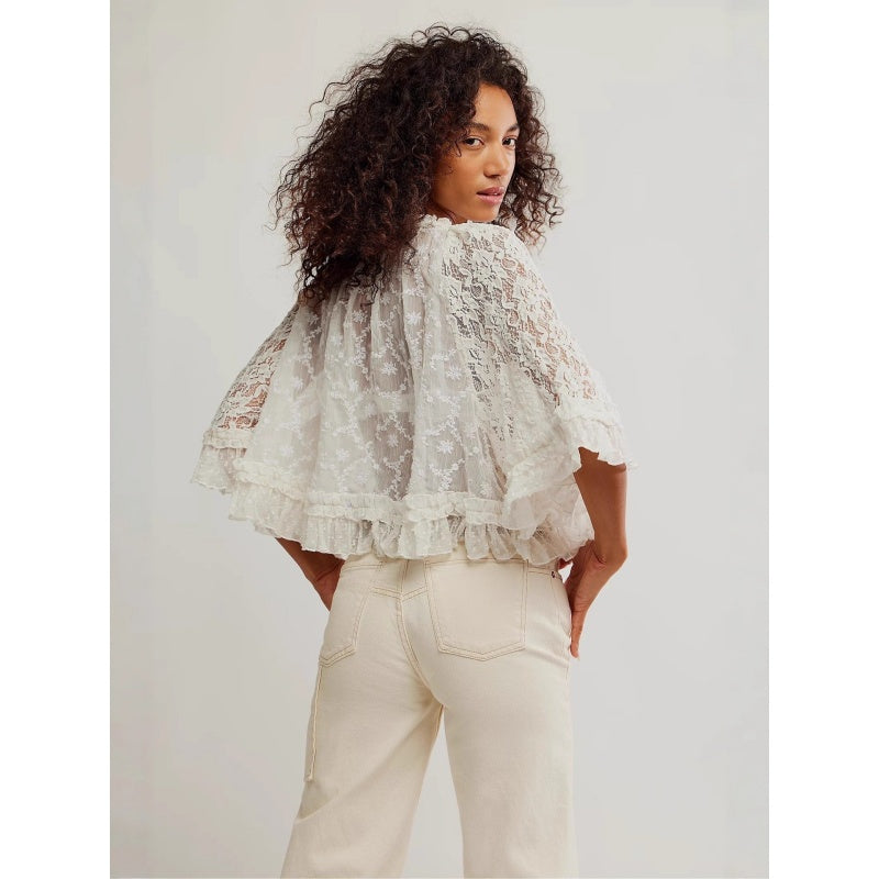 Lace Sheer Shrug Top For Women