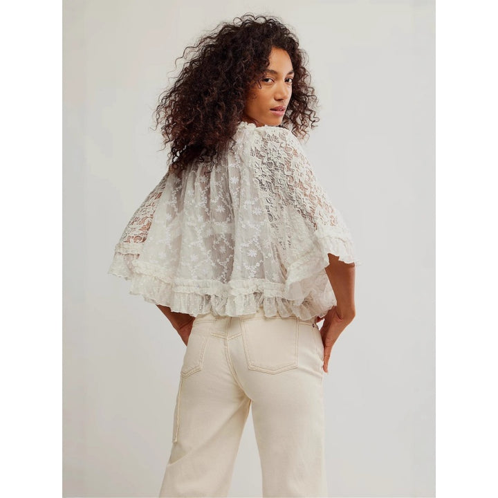 Lace Sheer Shrug Top For Women