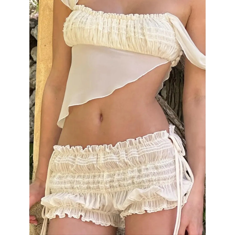 Boho Ruffle Tie Shorts