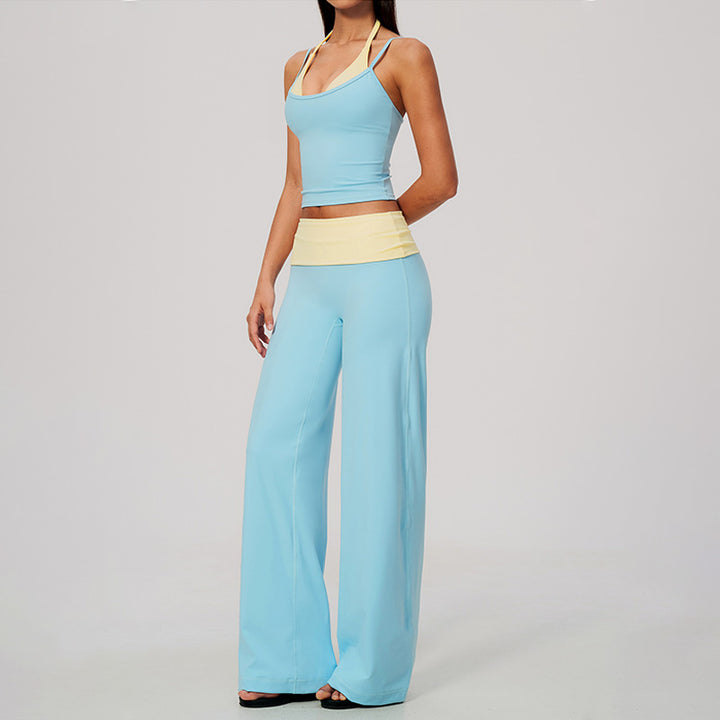 Contrast Color Activewear Two Piece