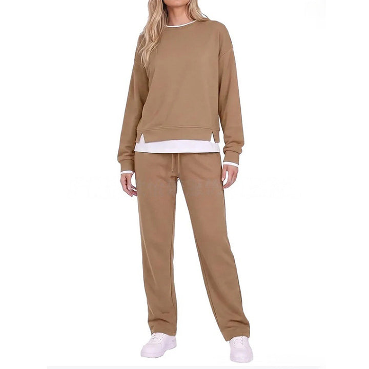 Color Block Sweatshirt Jogger Set