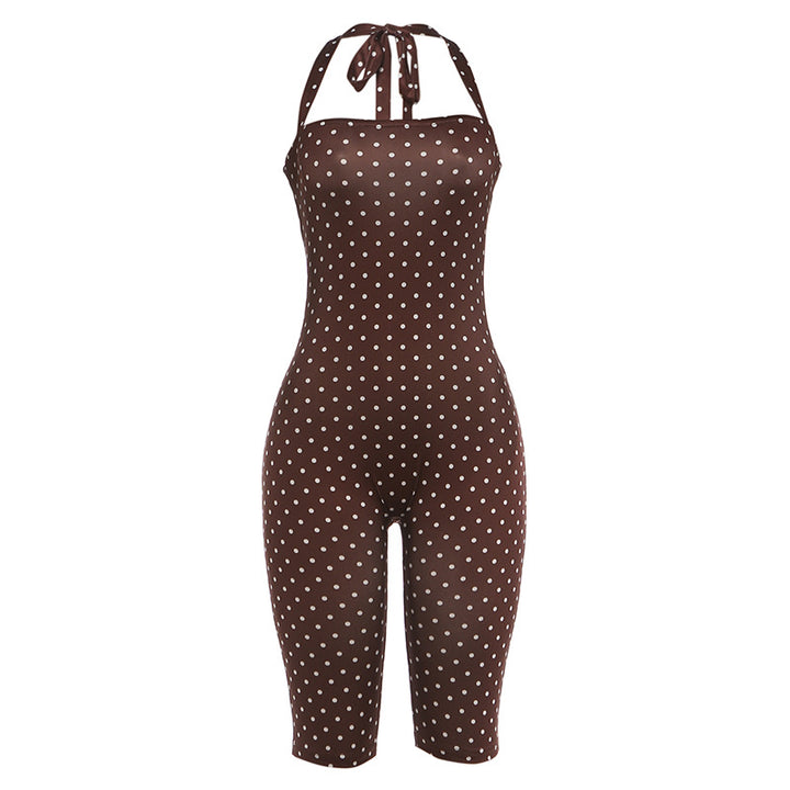 Polka Dot Halter Sleeveless Jumpsuit