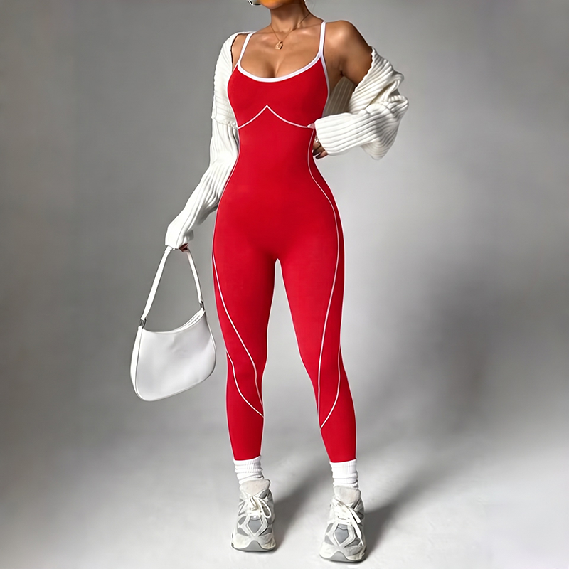 Criss Cross Back Yoga Jumpsuit