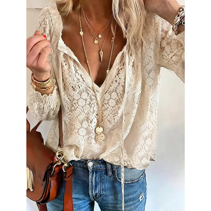 Lightweight Hollow Out Lace Blouse