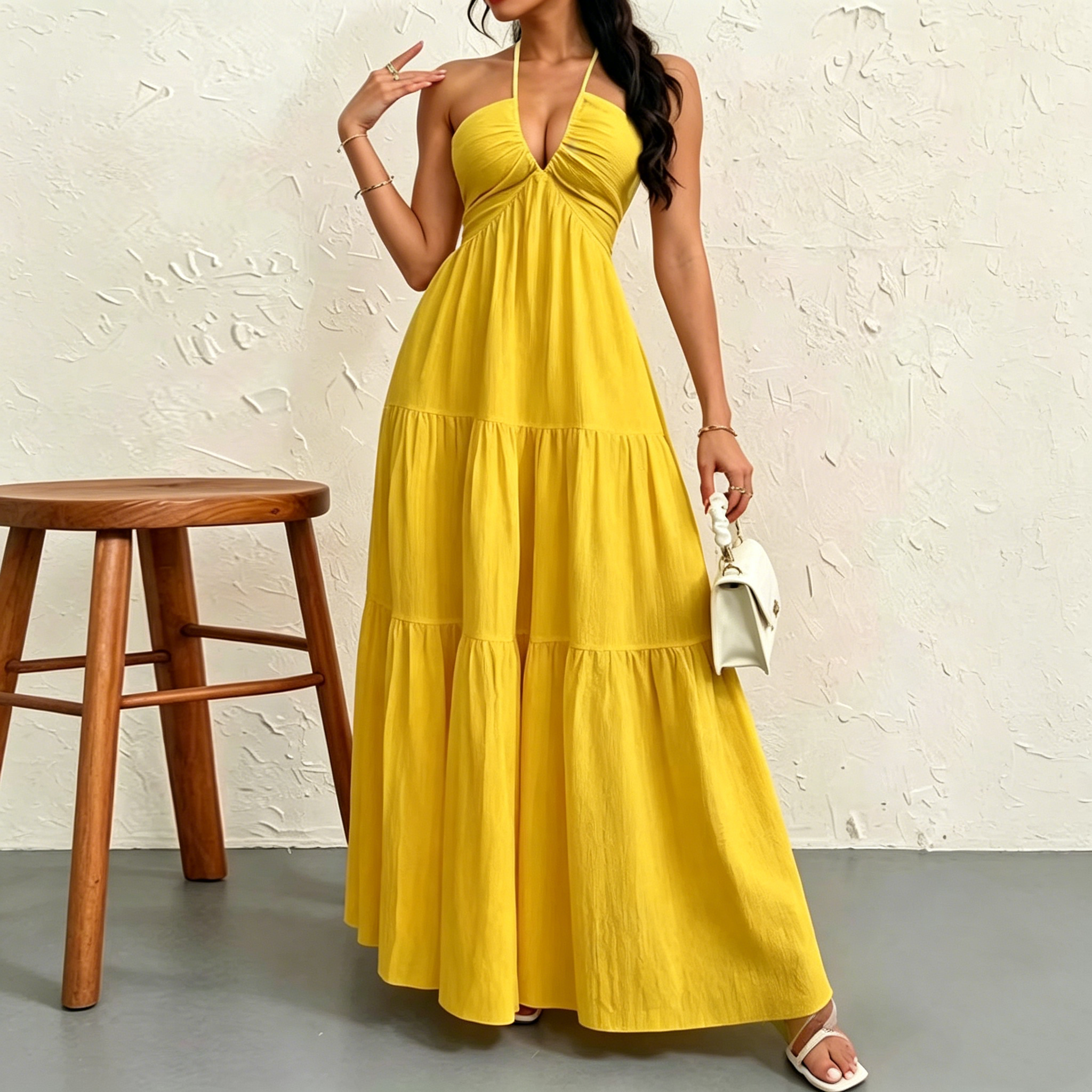 Women's Summer Halter Tie-Up Dress