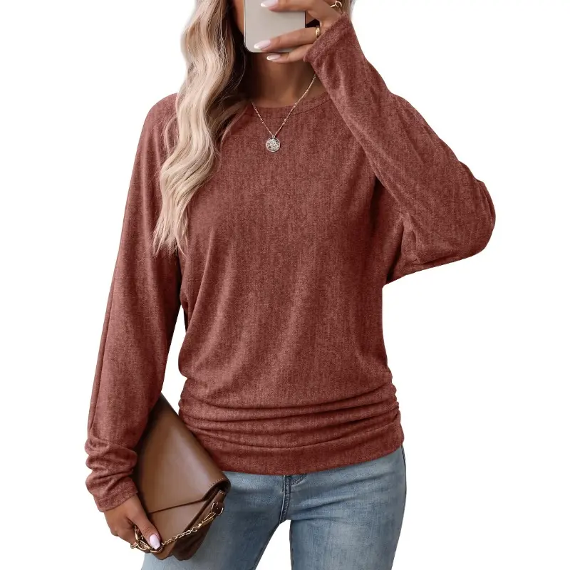 Round Neck Long Sleeve Knit Top