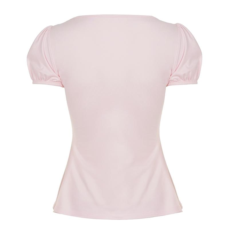 Puff Sleeve Bow A Line Top
