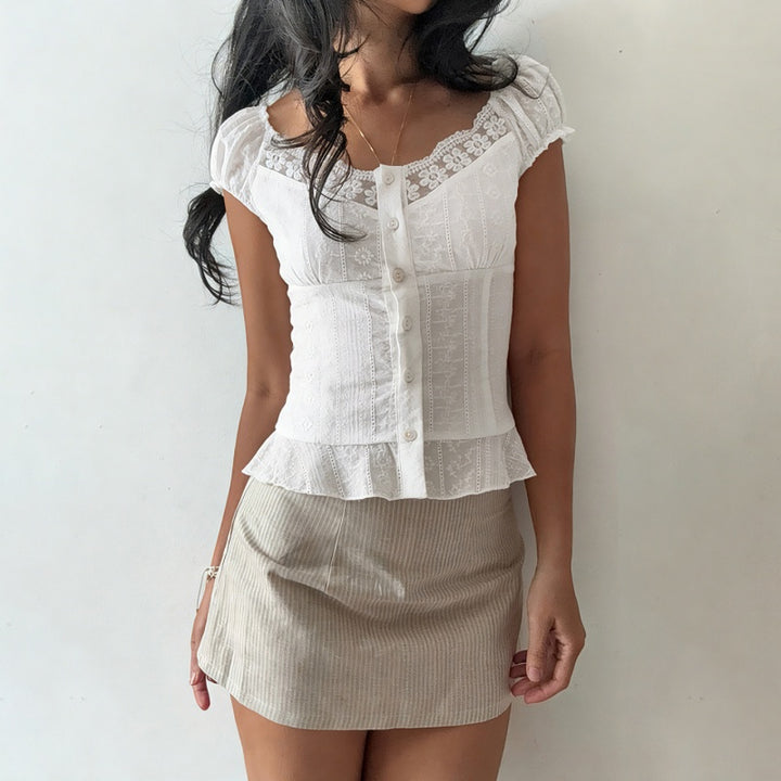 Lace Off Shoulder Corset Top